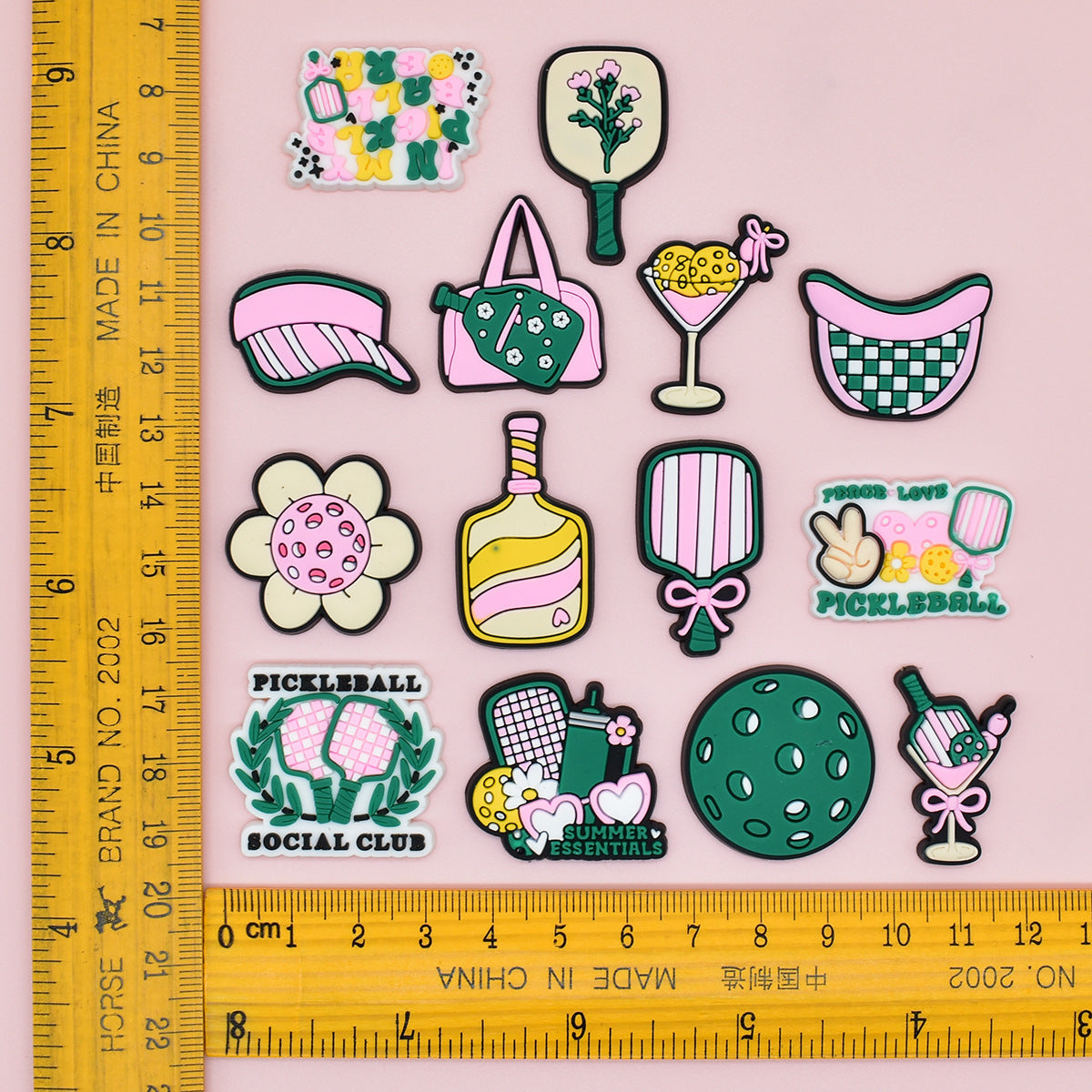 Wholesale Random 100pcs Pickle Ball PVC Soft Rubber Shoe Buckle Decoration ACC-SC-RYY078