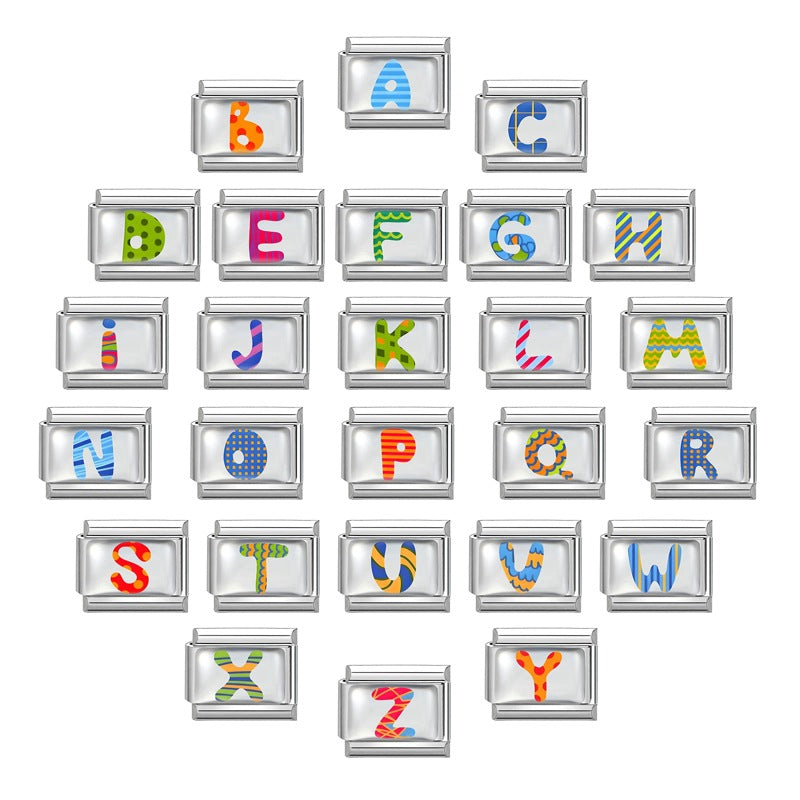 Wholesale 9mm Italian Charm Starter Bracelets DIY Letter Series Stainless Steel Composable Bracelet