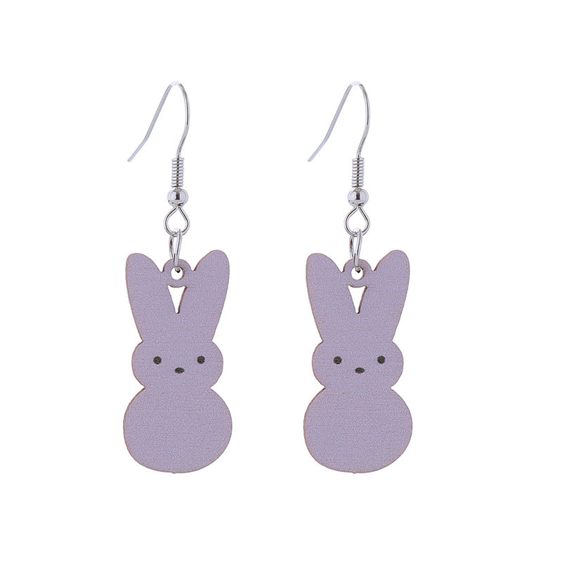 Wholesale Easter Bunny Wooden Earrings Necklaces