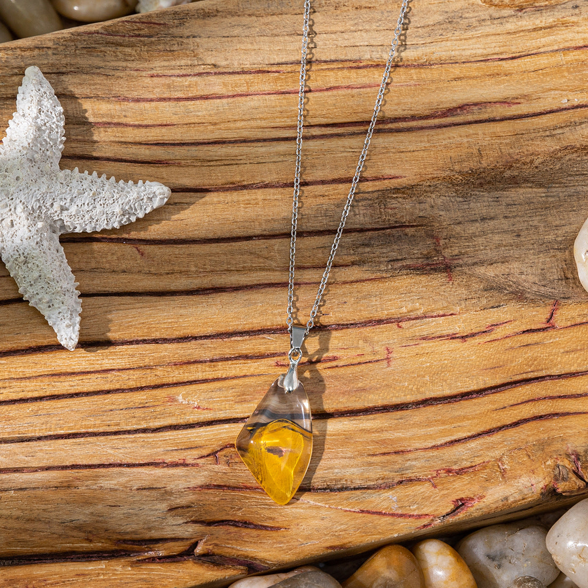 Wholesale Ocean Style Color Diamond Pendant Necklace