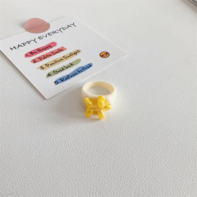 Wholesale  Acrylic Cute Sweet Smiling Cat Puppy Ring