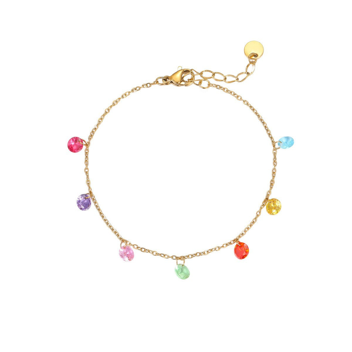 Großhandel Farbe Zirkon Serie Edelstahl Halskette Armband