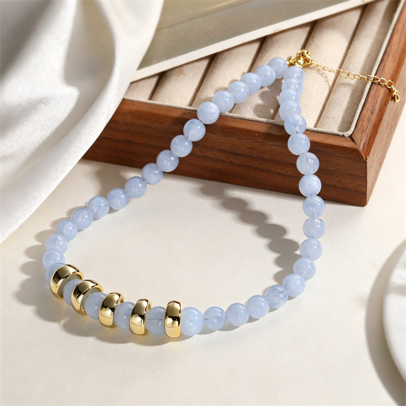Wholesale Acrylic Round Bead Necklace For Women Trendy Collarbone Chain Handmade Jewelry Accessory For Everyday Wear
