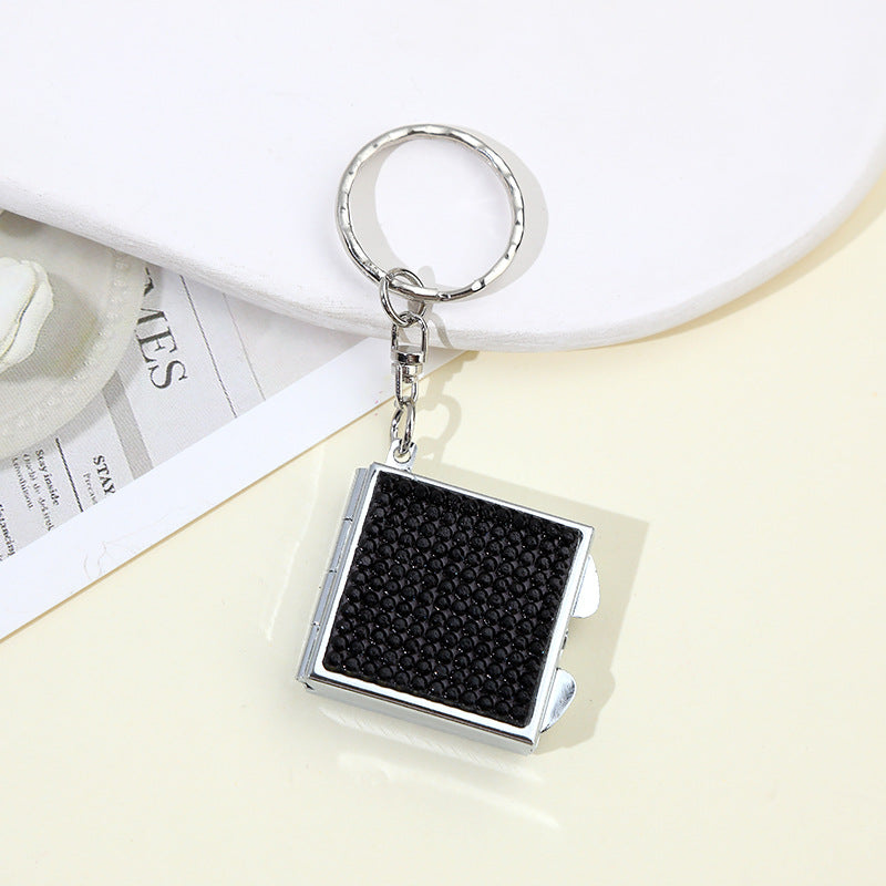 Wholesale Rhinestone Mini Portable Makeup Mirror Keychain ACC-KC-ZhiYa019