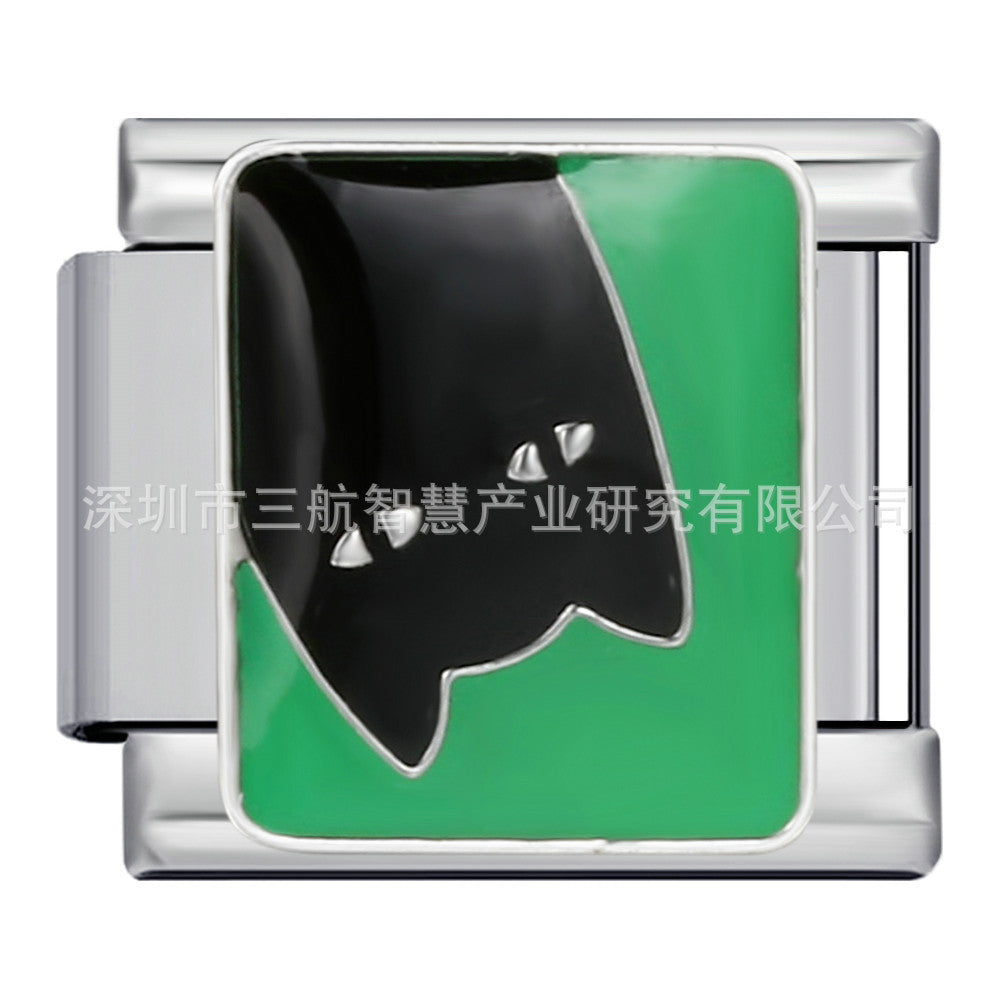 Bracelet de charme italien 5pcs 5pcs 9 mm DIY Splicing Paysage Pictorial en acier inoxydable Bracelet composable