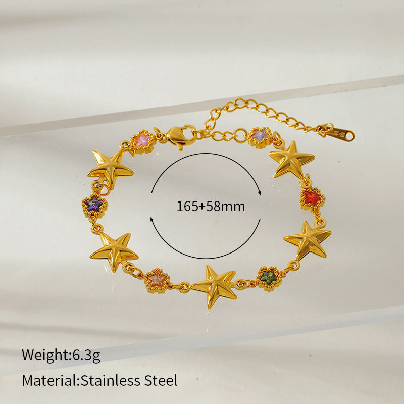 Wholesale  Flower Heart Stainless Steel Bracelet