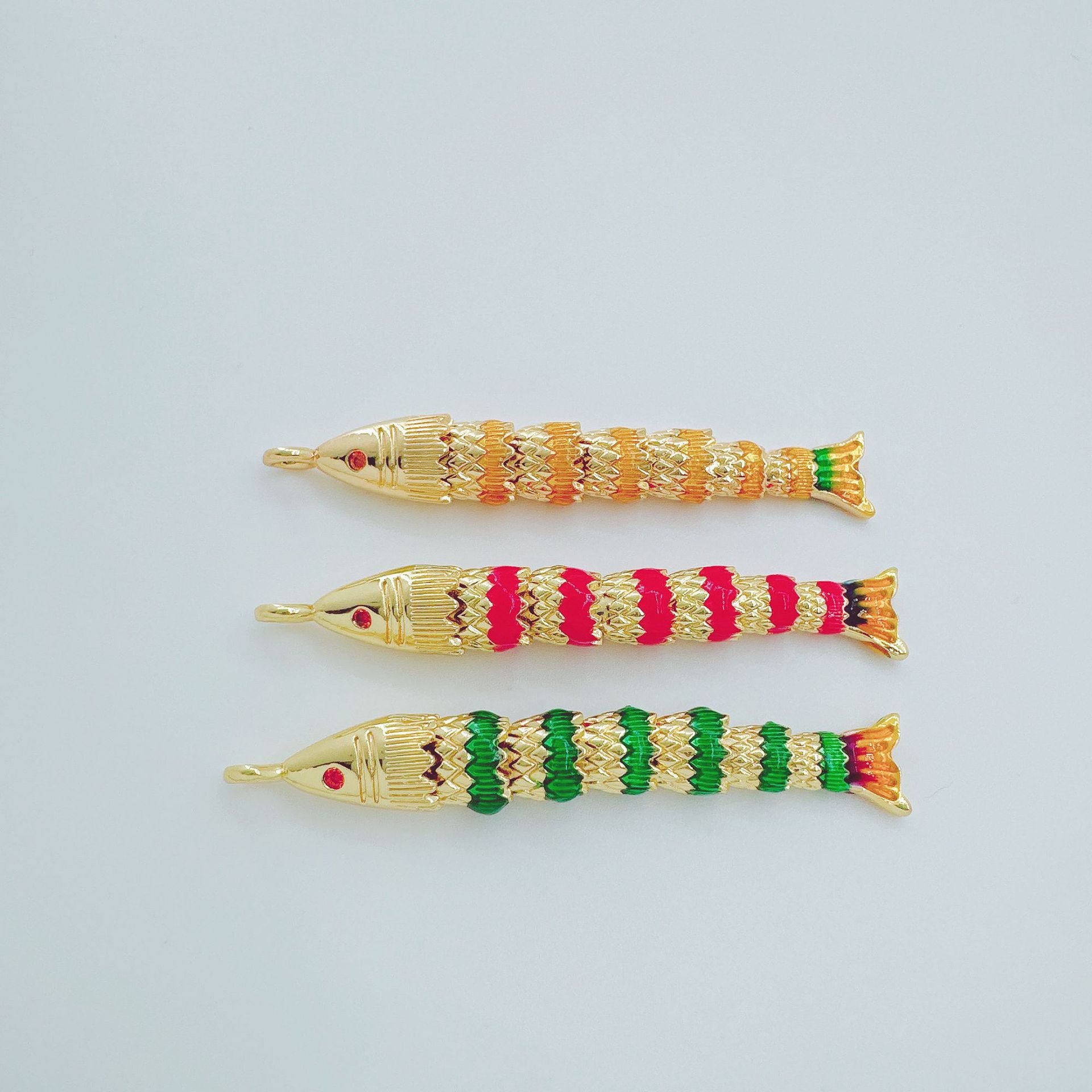 Wholesale Electroplated Copper Colorful Koi Fish Necklace Ocean Series Jewelry Accessory