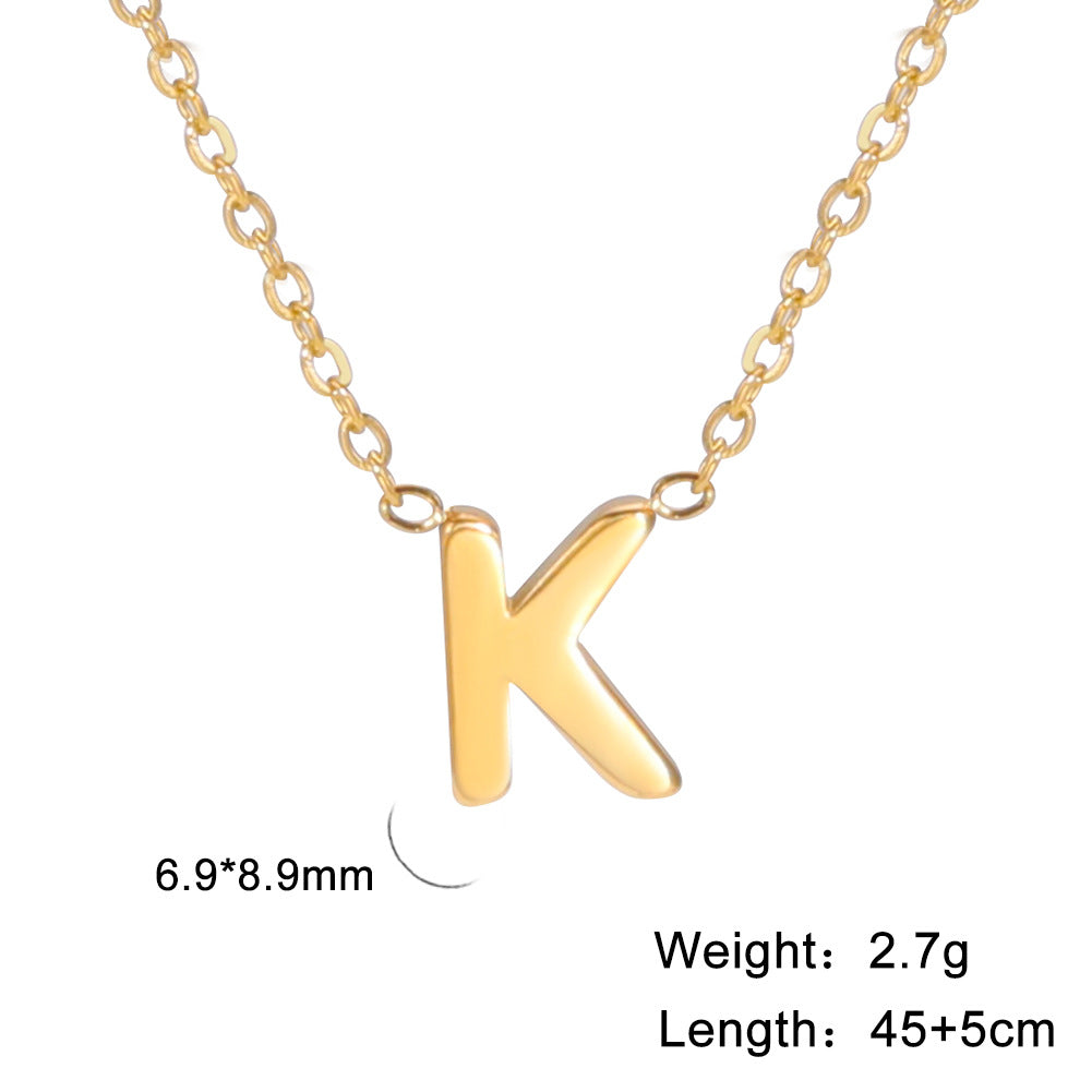 Wholesale Letter Gold 18k Real Gold Electroplated Stainless Steel Necklace