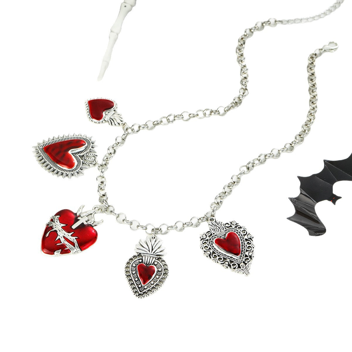Wholesale Red heart-shaped pendant necklace  fashion accessories