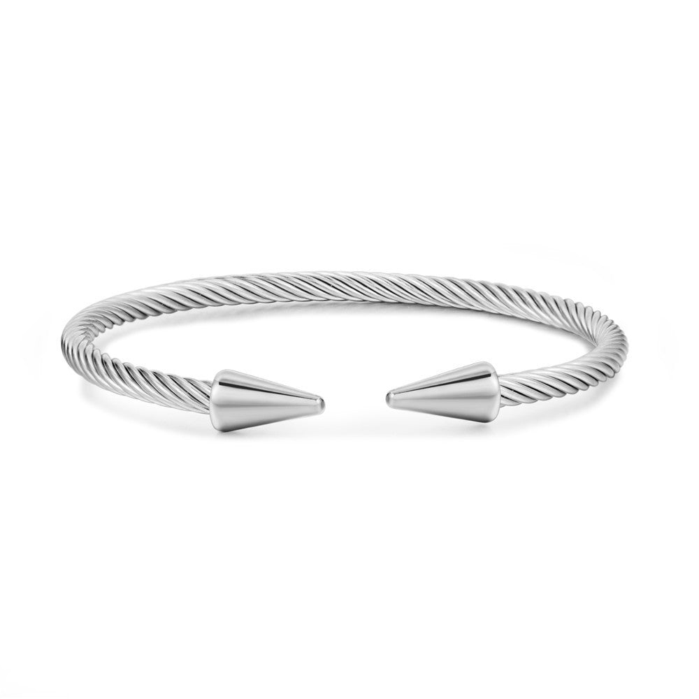Wholesale  Titanium Steel Plated C-shaped Opening Bracelet