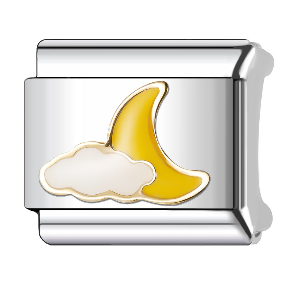 Wholesale Italian Charm Bracelet 9mm DIY Splicing Star Moon Planet Stainless Steel Composable Bracelet