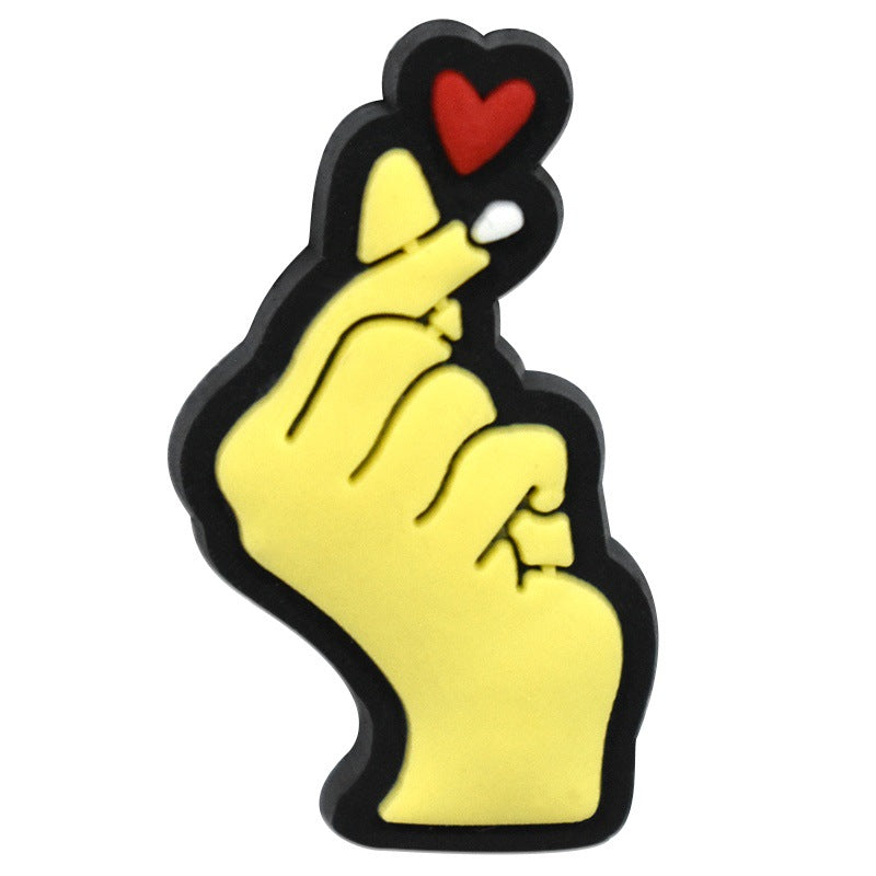 Wholesale Random 100pcs Valentine' s Day Series  PVC Soft Rubber Shoe Buckle Decoration