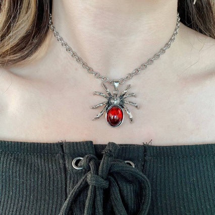 Wholesale Gothic Punk Red Crystal  Pendant Necklace Fashion Jewelry Accessory Gift