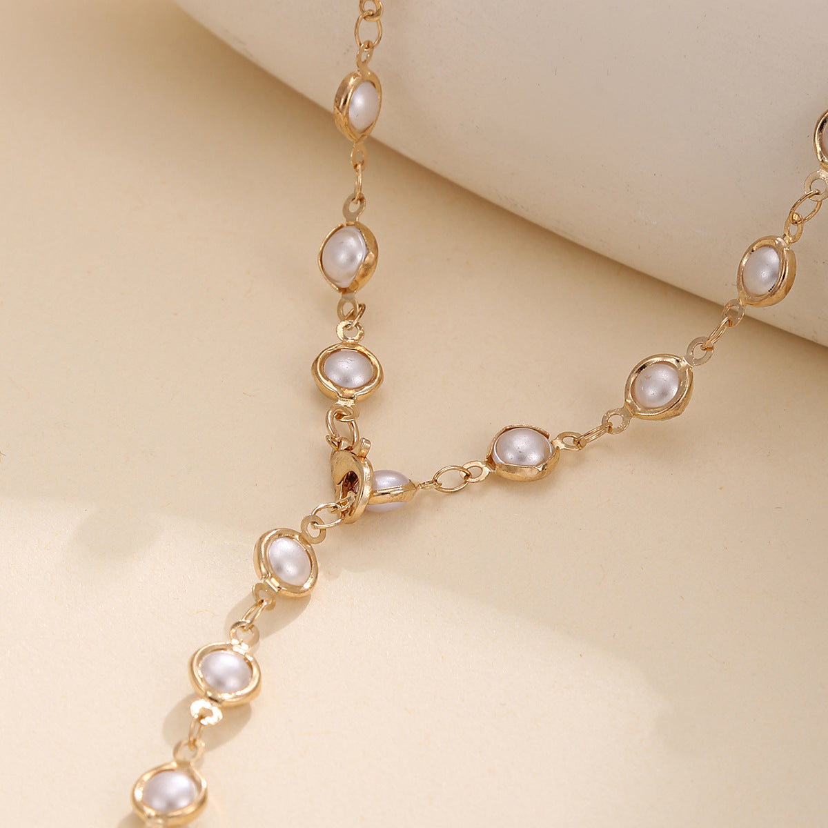 Wholesale Modern Women S Y Shaped Tassel Necklace With Imitation Pearls Gold Tone Fashion Jewelry Accessory For Gifting