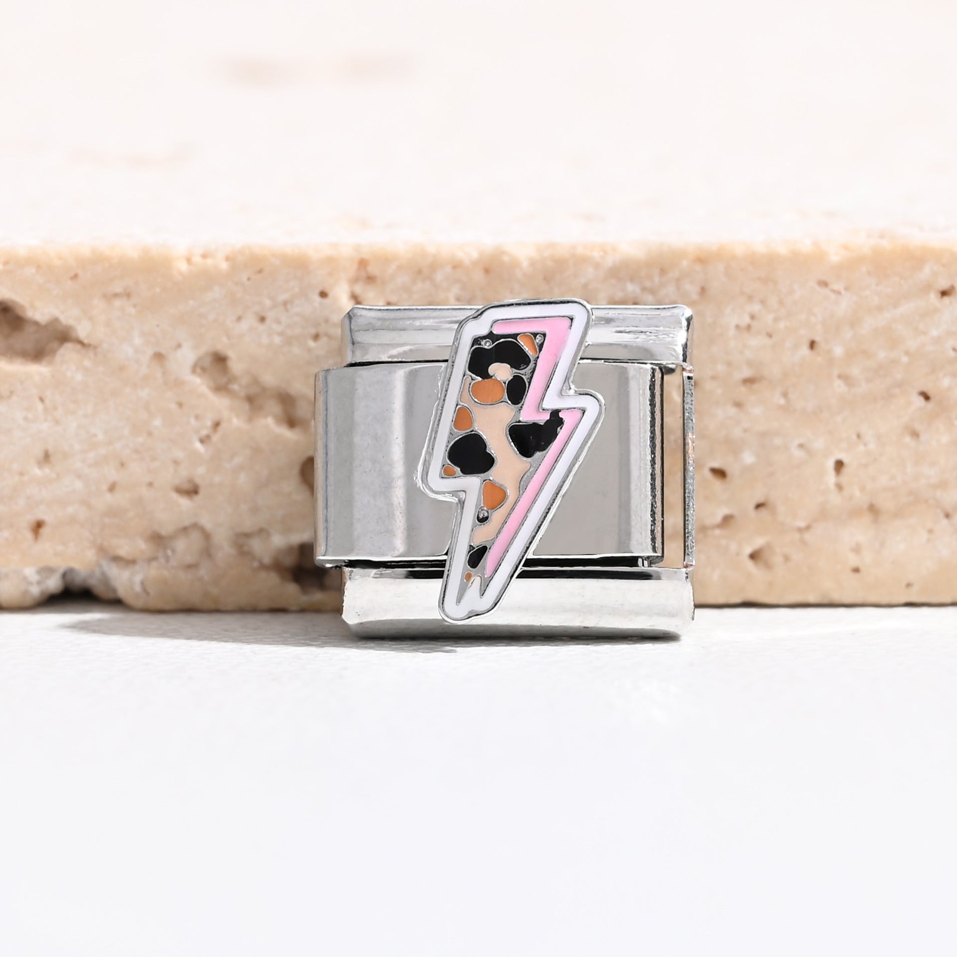 Wholesale Italian Charm Bracelet 9mm DIY Leopard Print Series  Creative Stainless Steel Composable Bracelet