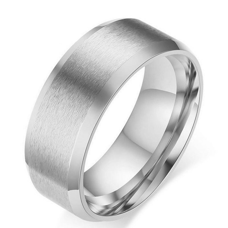 Wholesale 4/6/8mm Double Beveled Stainless Steel Men's Rings ACC-RS-GouYa004