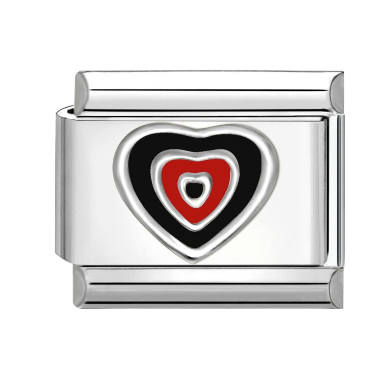 Wholesale Electroplated Stainless Steel Multicolor Heart Pendants DIY Jewelry Accessory