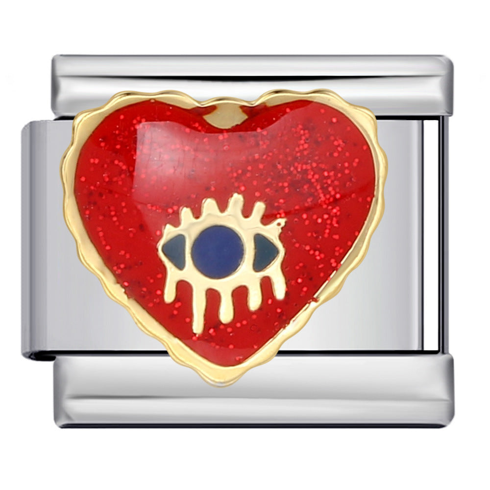 Wholesale Italian Charm Bracelet 9mm DIY Splicing Removable Devil Eye Stainless Steel Composable Bracelet