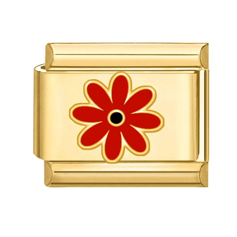 Wholesale 9mm Italian Charm Starter Bracelets DIY Flower Series Stainless Steel Composable Bracelet