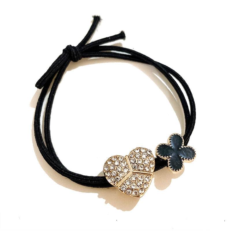 Wholesale Rhinestone Love Four-leaf Clover Hair Band Headband Hair Scrunchies ACC-HS-Huidi008