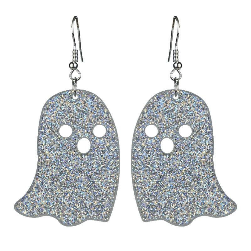 Wholesale 2 Pairs/pack Halloween Shiny Crown Skull Cherry Acrylic Earrings ACC-ES-HY143