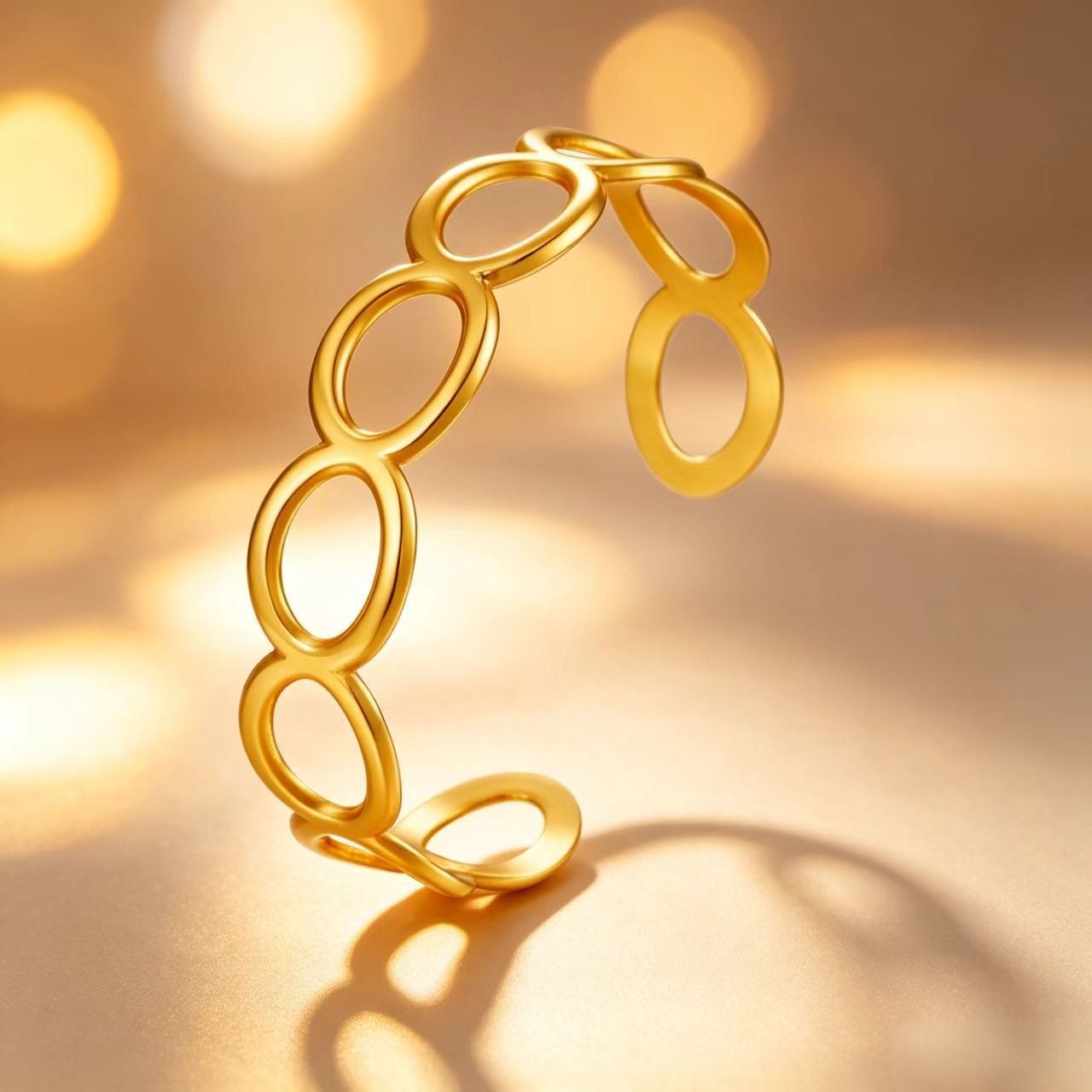 Wholesale Stainless Steel Open C Shape Bangle 18K Gold Plated Fashion Jewelry for Gift Boutique Resale