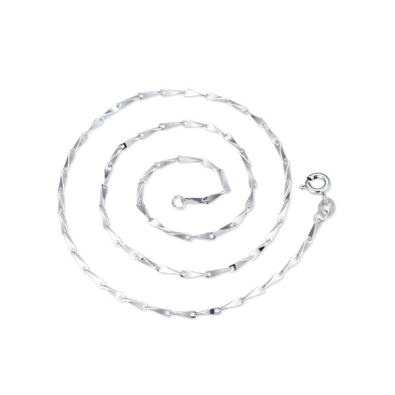 Wholesale silver chain s925 sterling silver simple short melon seeds clavicle chain