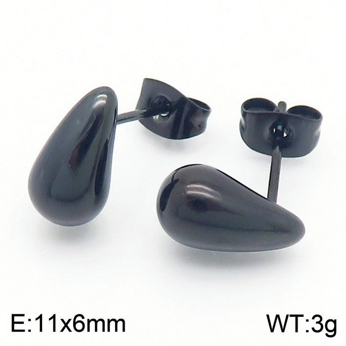 Wholesale Teardrop Shape Solid Titanium Steel Earrings ACC-ES-KaLun001