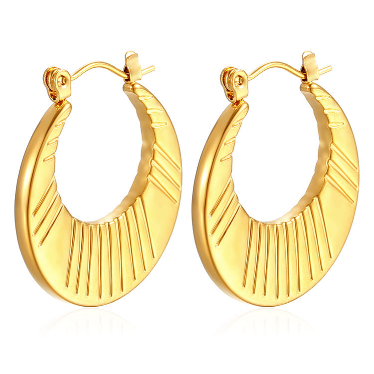 Wholesale Stainless Steel 18K Gold Plated Light Luxury Earrings ACC-ES-MuShan029