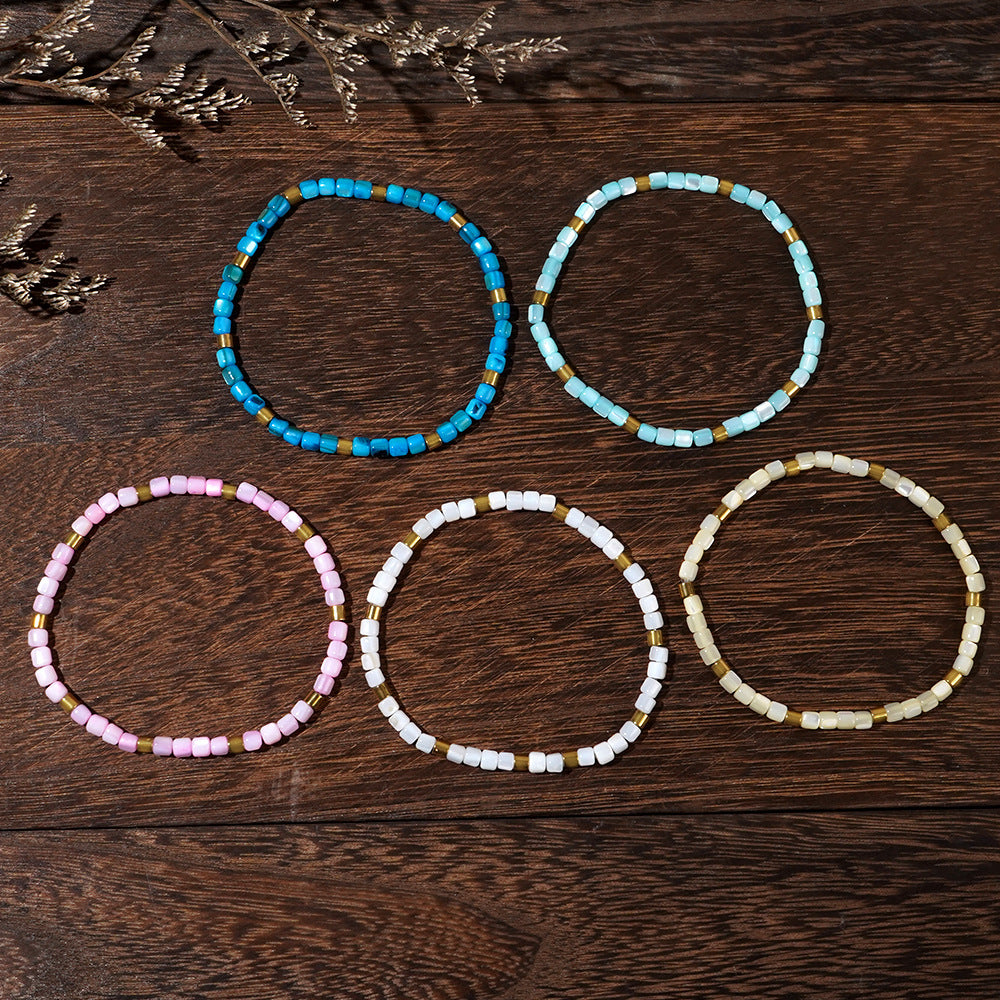 Wholesale Bohemian Style Color Natural Stone Stone  Beaded Bracelet