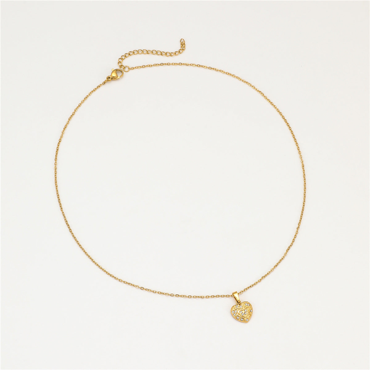 Wholesale Stainless steel heart necklace plated with 18k gold