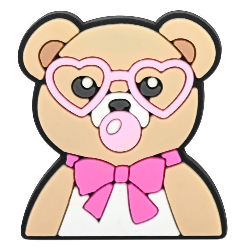 Wholesale Random 100pcs Cute Cartoon Animal Series  PVC Soft Rubber Shoe Buckle Decoration