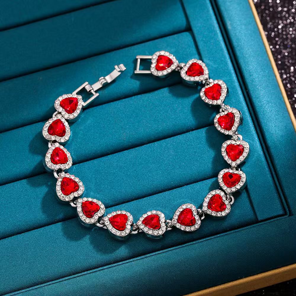 Wholesale Women' s Heart Bracelet White Red Love Heart Fashion Jewelry Accessory Gift