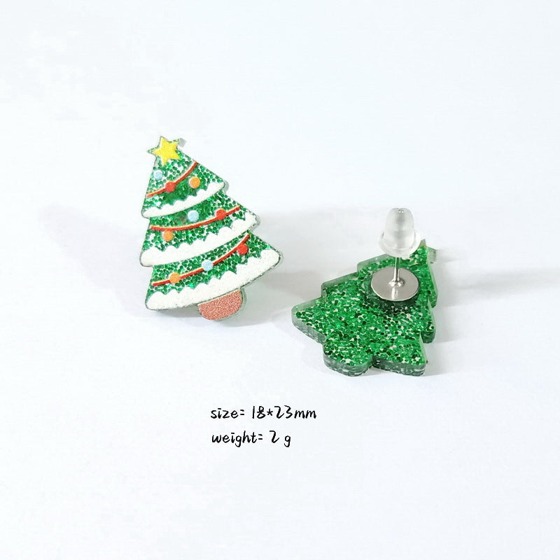 Wholesale Christmas Tree Rainbow Sloth Dinosaur Gingerbread Man Acrylic Earrings ACC-ES-XP026
