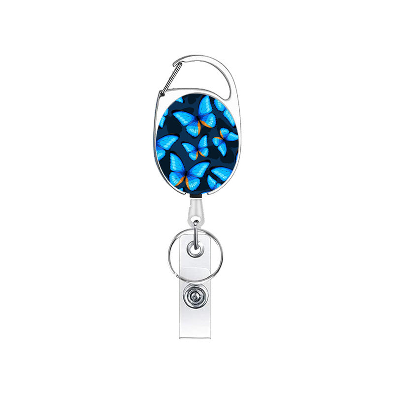 Wholesale Flower Butterfly Zinc Alloy Telescopic Keychain Badge Reels ACC-KC-ChiHai014