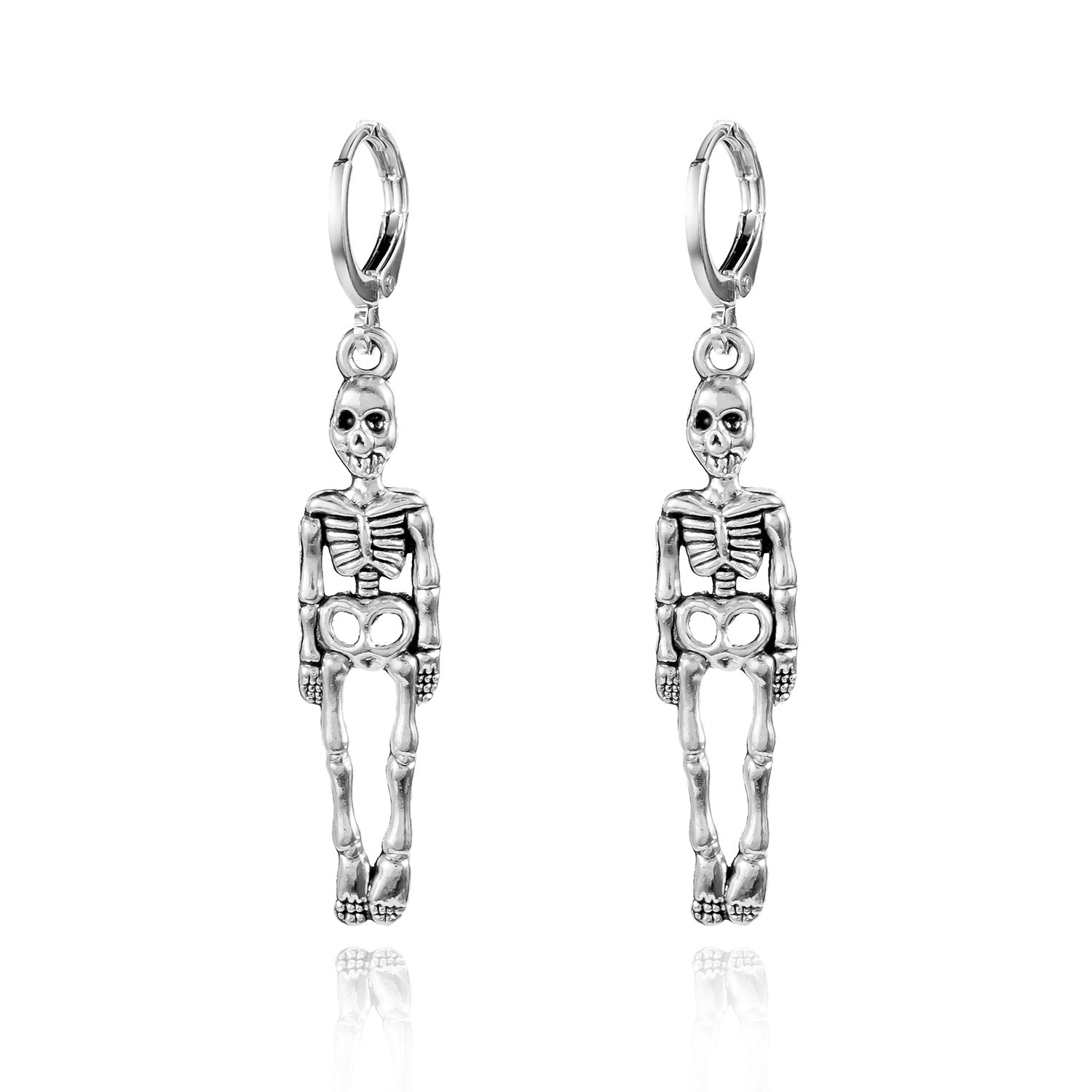 Wholesale  Exaggerated Skull Earrings Halloween Long Skull Tassel Earrings