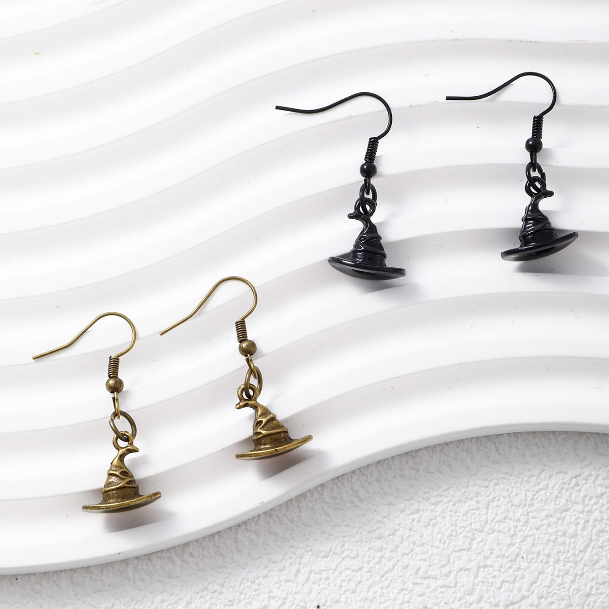 Wholesale gothic Halloween witch hat earrings