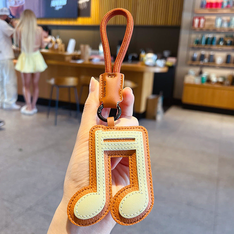 Wholesale Musical Note PU Leather Keychain Cute Couple Bag Charm Fashion Accessory Gift