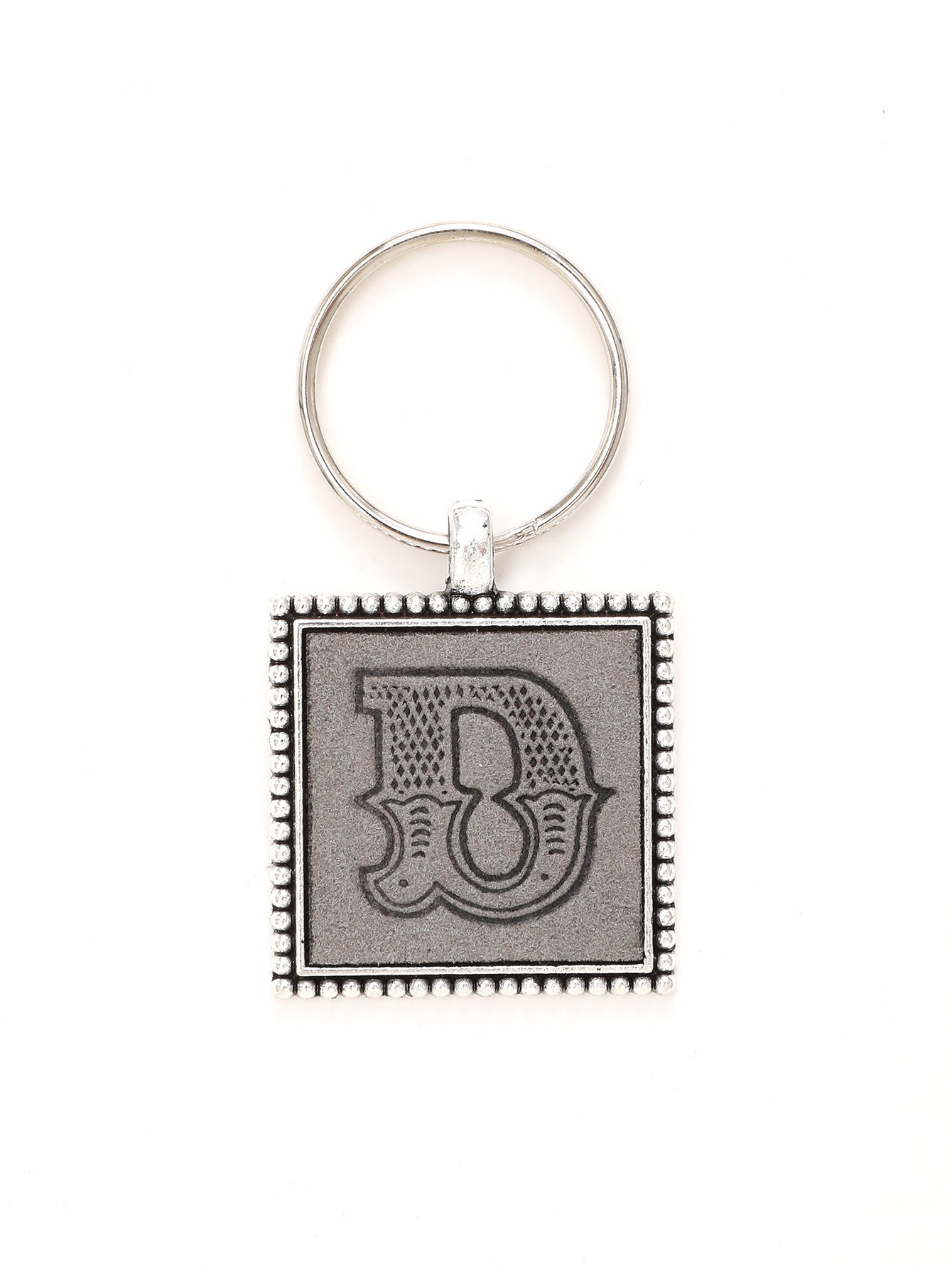 Wholesale 26 Letters Leather Embossed Keychain