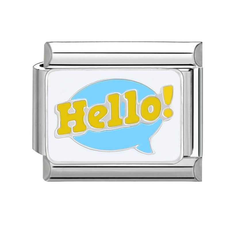 Wholesale Italian Charm Bracelet 9mm DIY Splicing Creative Pattern Stainless Steel Composable Bracelet