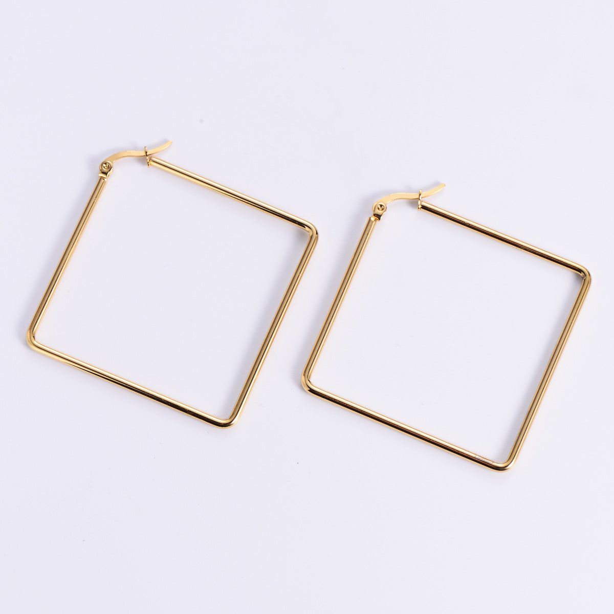Wholesale Stainless steel  square earrings square large coil earrings