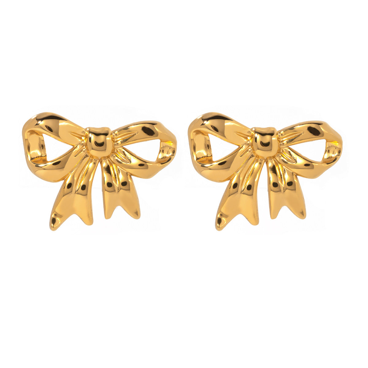 Wholesale 18k Gold Stainless Steel Earrings Bow Earrings ACC-ES-Wanx002