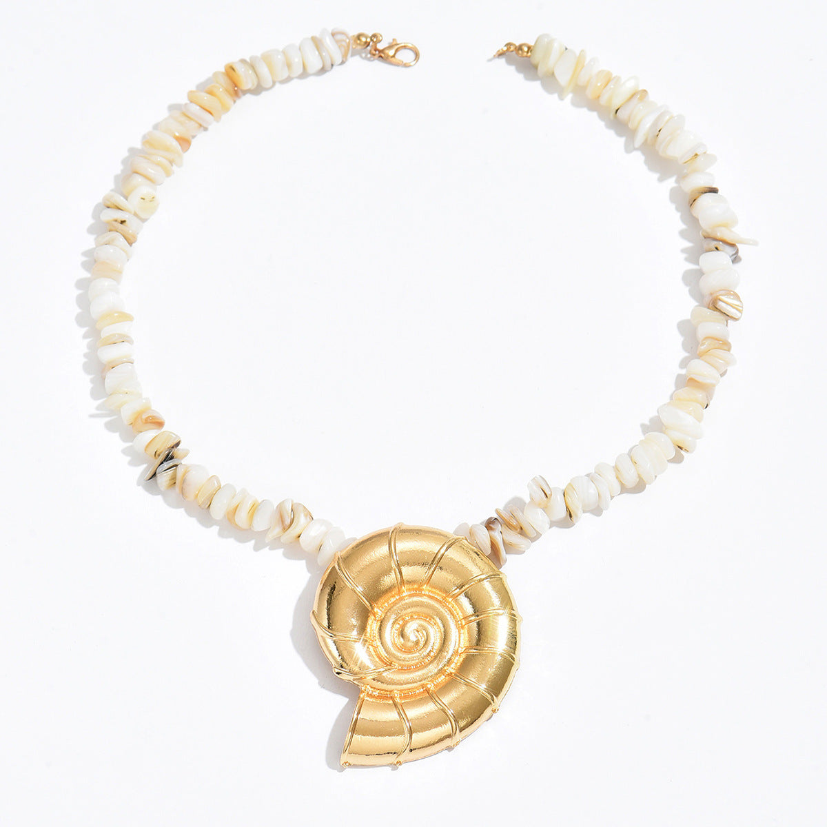 Wholesale  Exaggerated Oversized Alloy Conch Pendant Necklace