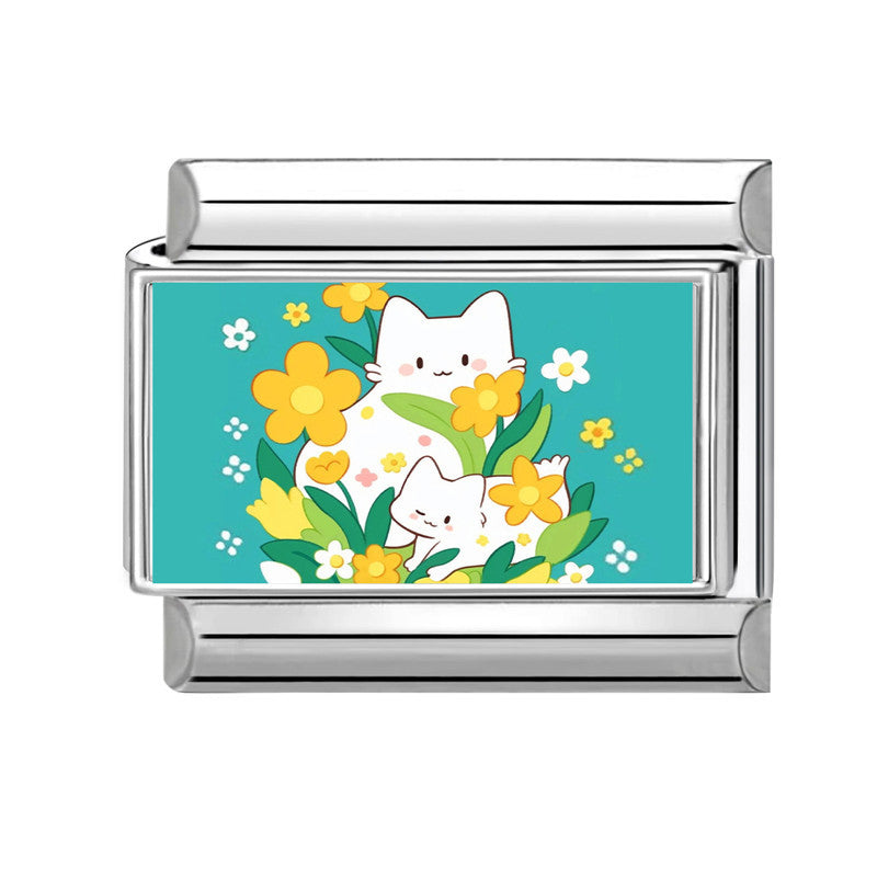 Wholesale Land Animal Italian Charms
 DIY pet Section Creative Stainless Steel Composable Bracelet