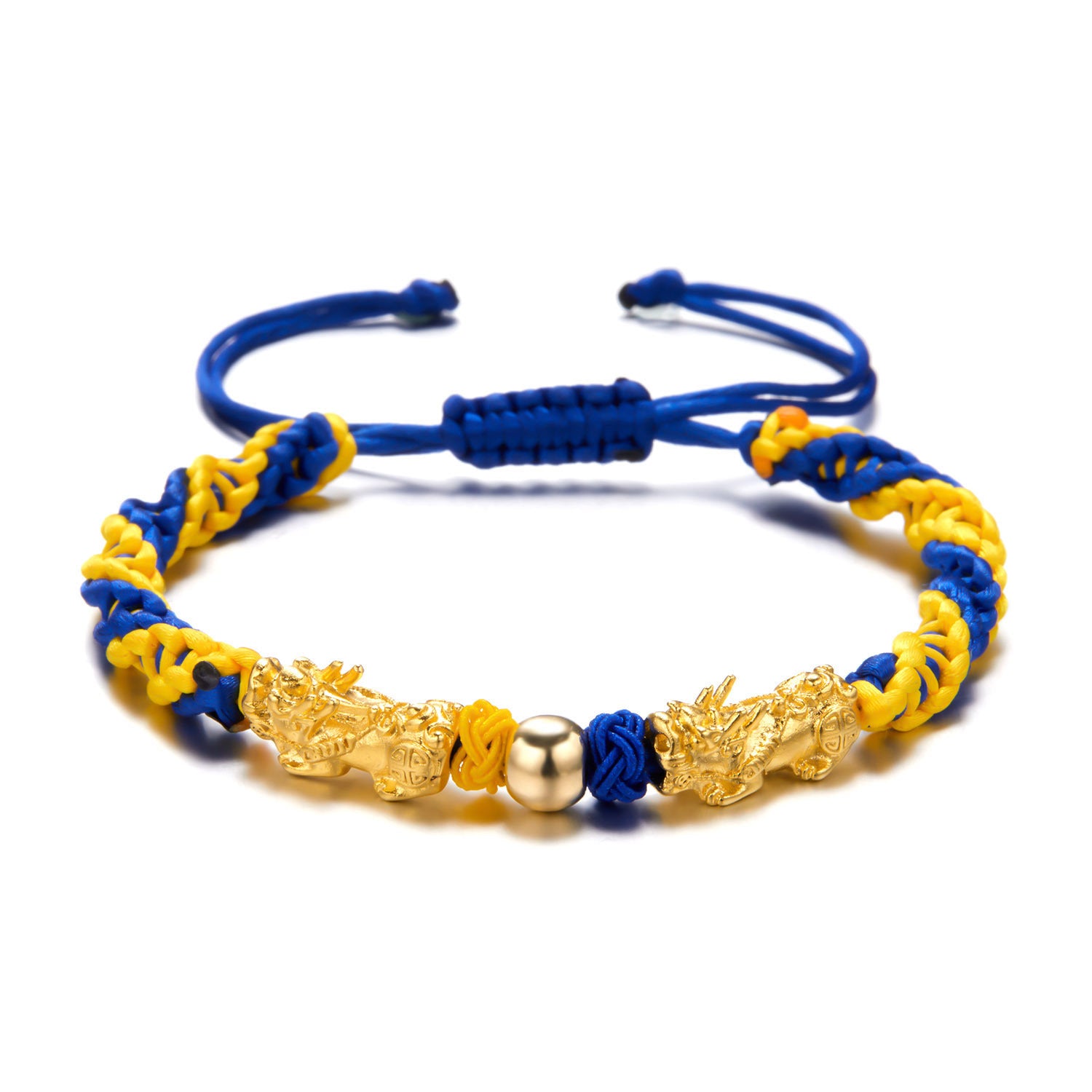 Wholesale Yellow Blue Alloy Bracelet Hand Woven Adjustable Bracelet