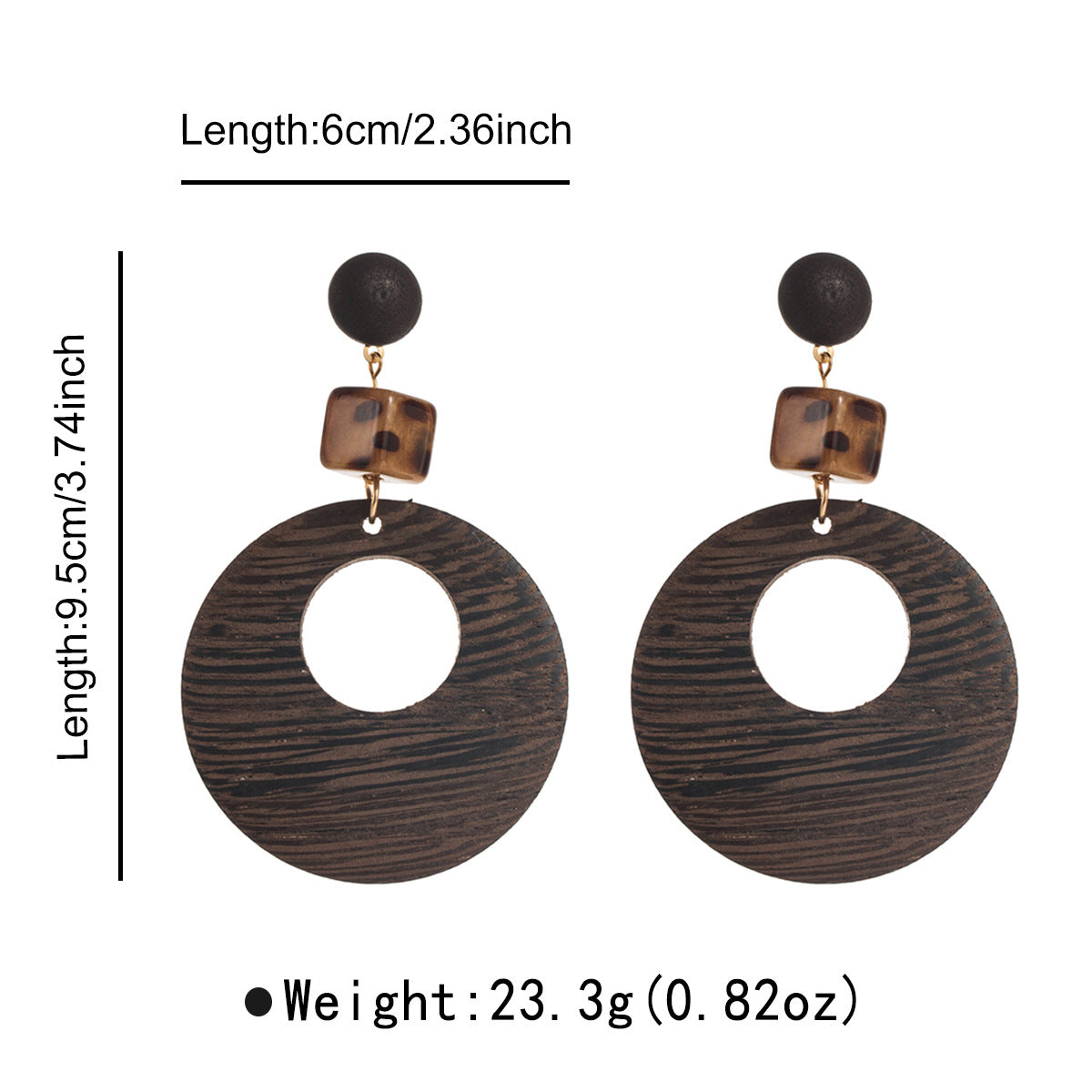 Wholesale atmosphere geometric wooden earrings
