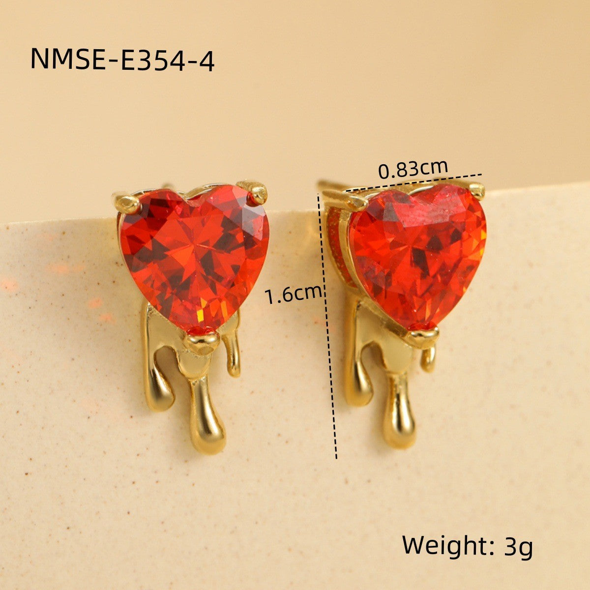 Wholesale Stainless steel heart-shaped zircon earrings and necklace