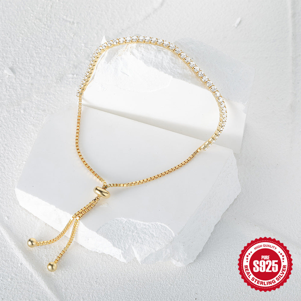 Wholesale 925 Sterling Silver Light Luxury Diamond Tennis Bracelet