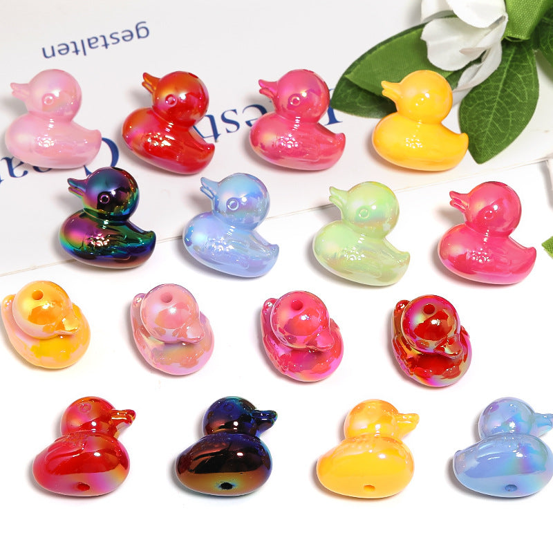 Wholesale 50pcs Cartoon Acrylic Mabe Solid Color Duck Beads DIY Accessories Beads ACC-BDS-BLG126