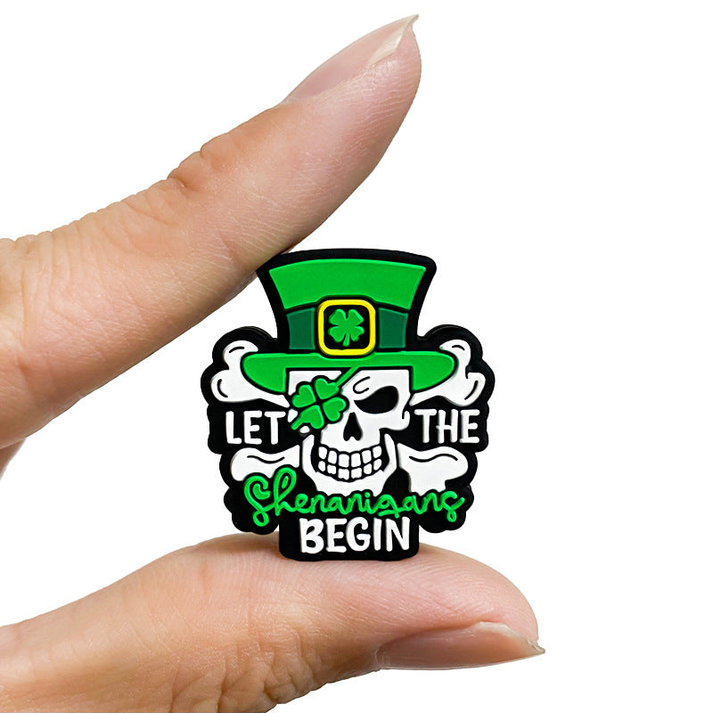 Wholesale 10pcs Four Leaf Clover Skull Focal Beads DIY Bead Pen Accessories ACC-BDS-WDX197